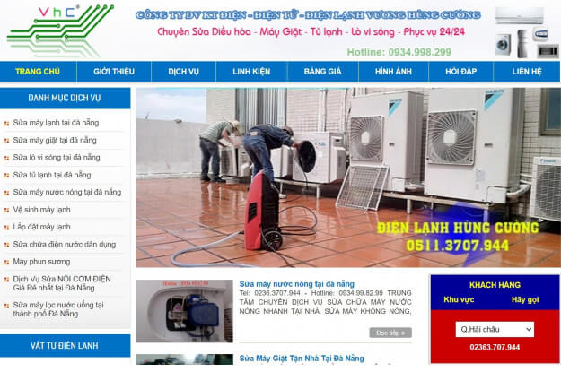 Giao diện chính website